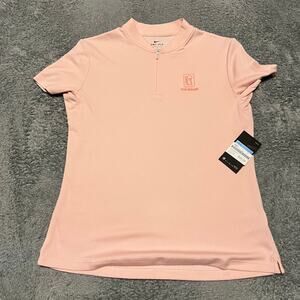 Nike Shirt Womens Medium Blade Polo AJ5225 1/4 Zip Dri-Fit Ppnk Golf Polo